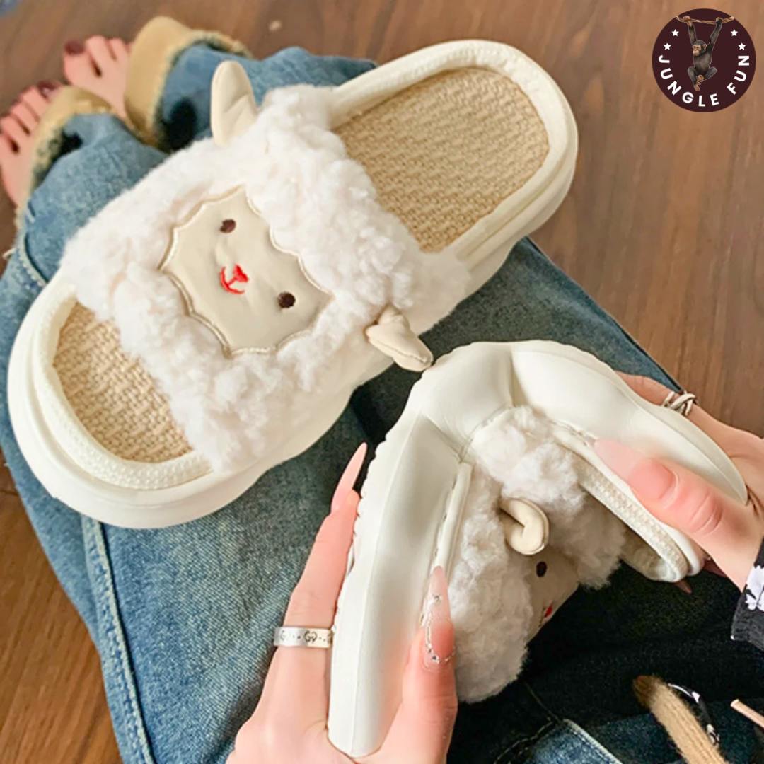 🐑 Cute Lamb Slippers